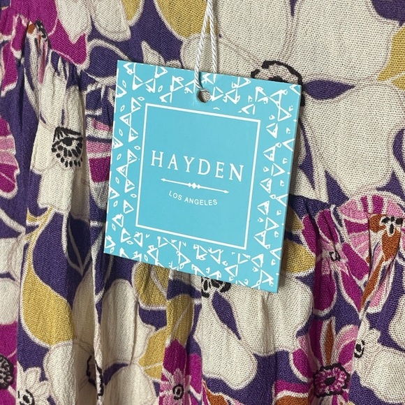 Hayden Dress Women's 1X Midi Boho Romantic Floral Pink Short Sleeve Event NWT - Picture 7 of 7